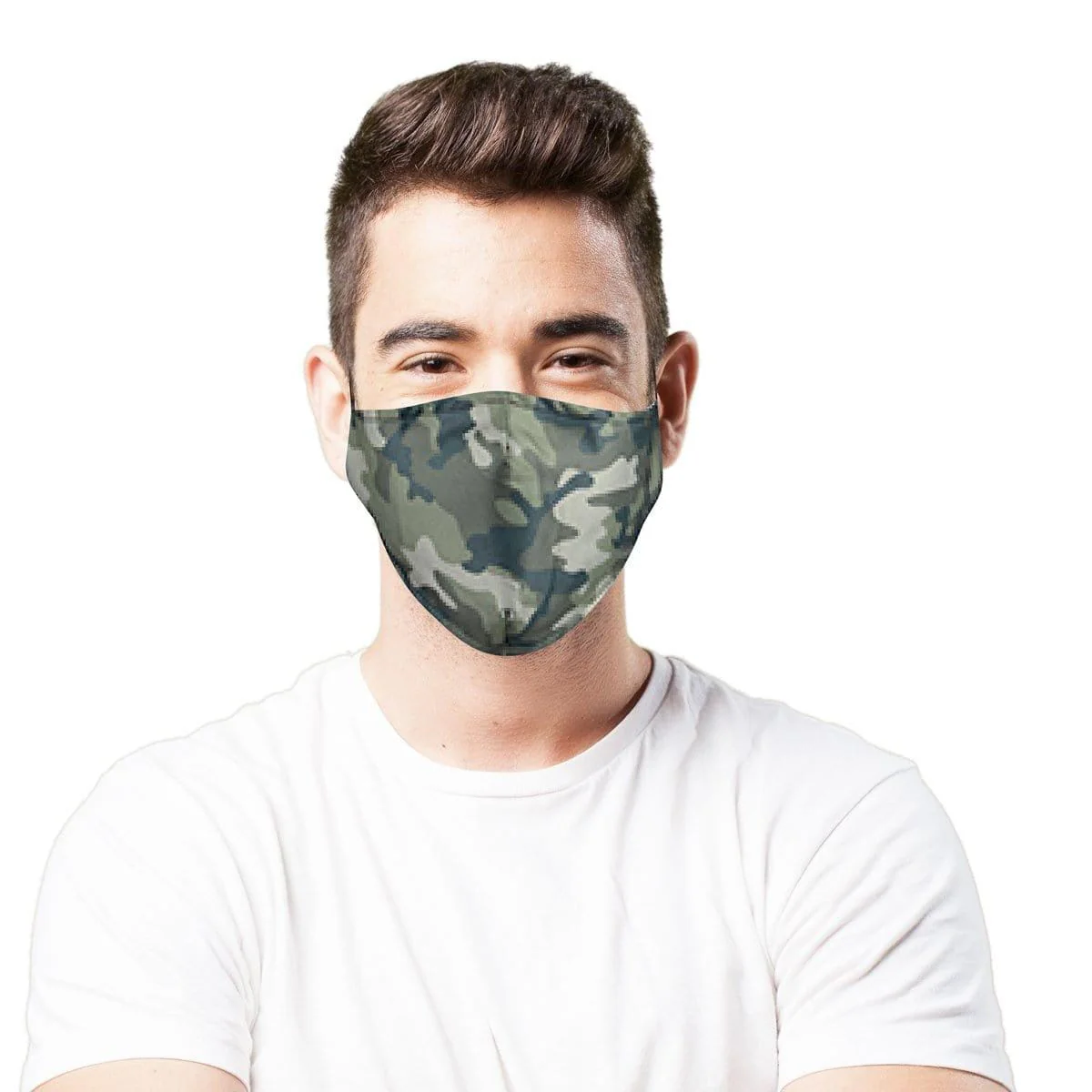 Green Camo Washable Cotton Face Mask for Adults - Image 3