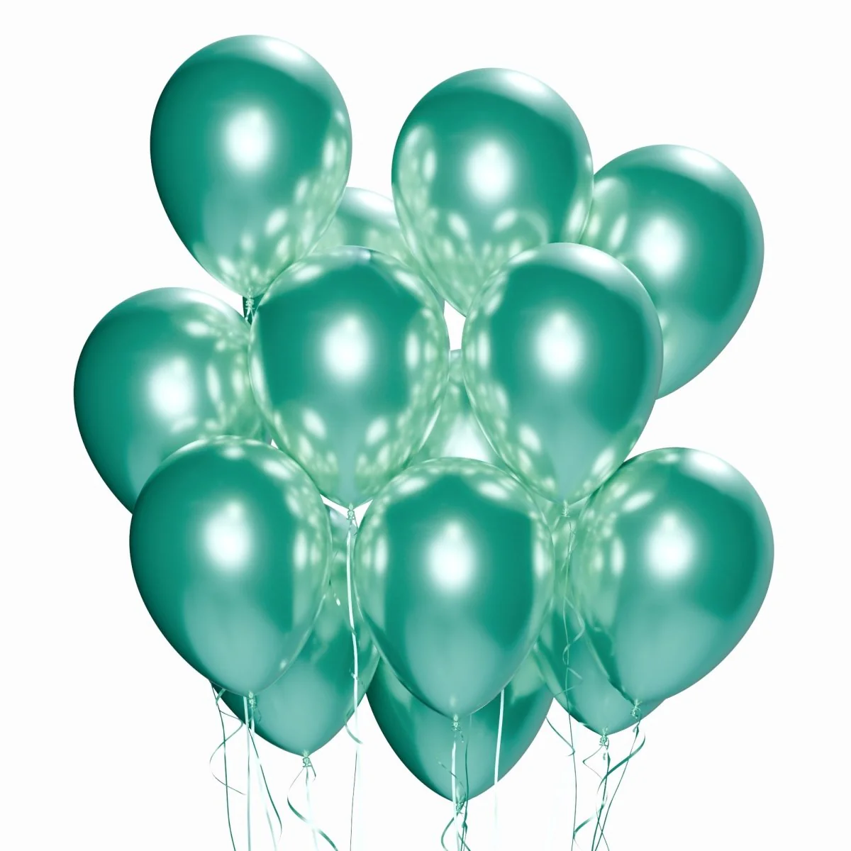 Green Latex Balloon 12 Inches, Chrome Collection, 15 Count