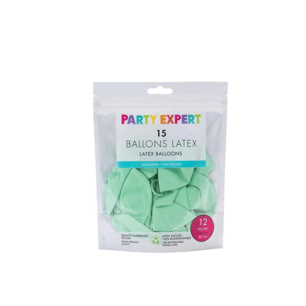Green Latex Balloon 12 Inches, Macaroon Collection, 15 Count - Image 3