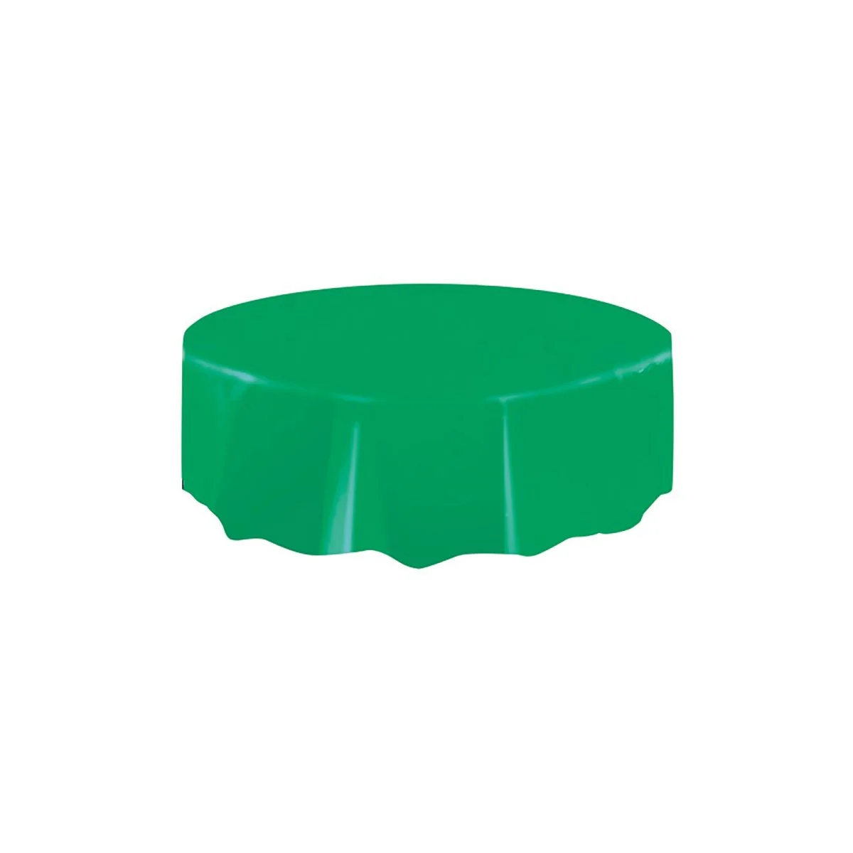 Green Round Plastic Tablecover, 84 Inches, 1 Count - Image 2