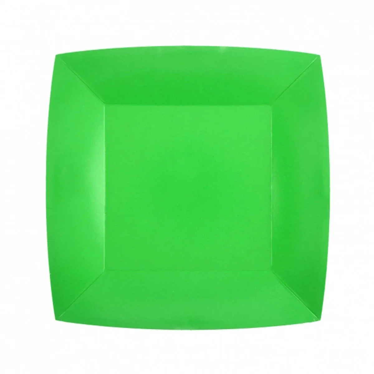 Green Small Square Compostable Dessert Party Paper Plates, 7 Inches, 10 Count