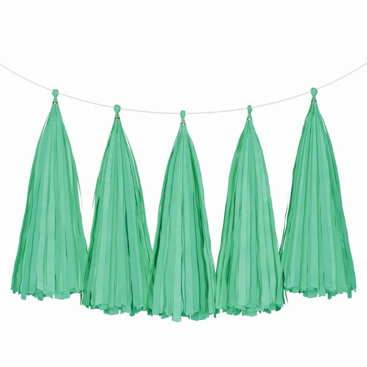 Green Tassel Garland, 5 Count