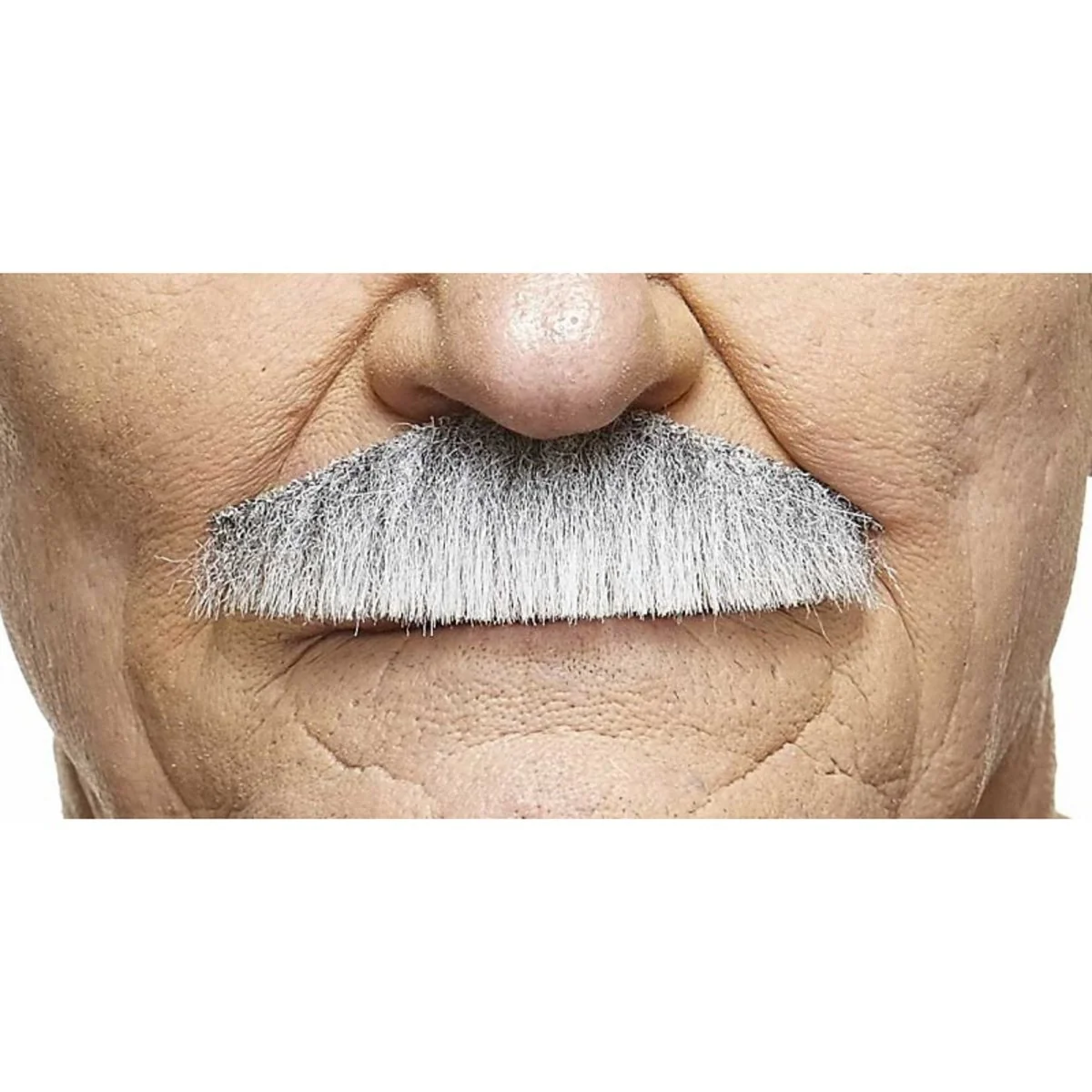 Grey and White Painter Brush Mustache, 1 Count