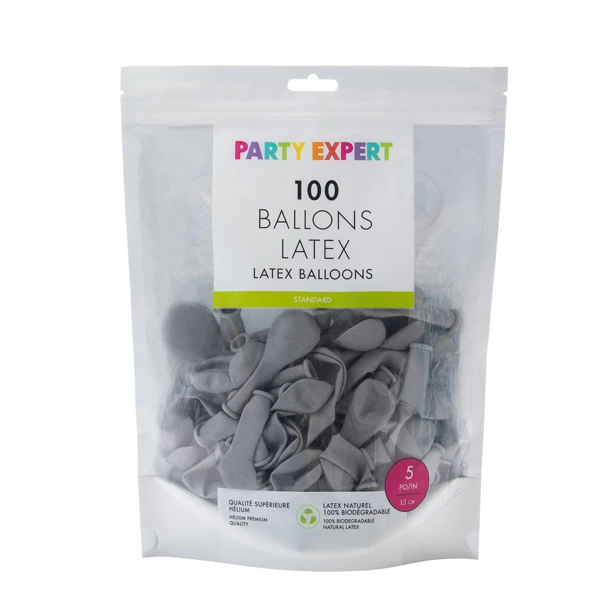 Grey Latex Balloon 5 Inches, 100 Count - Image 2