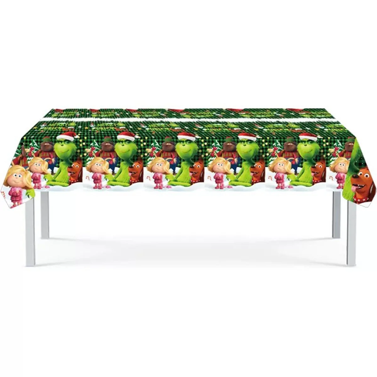 Grinch Rectangular Plastic Table Cover, 43 x 71 Inches, 1 Count
