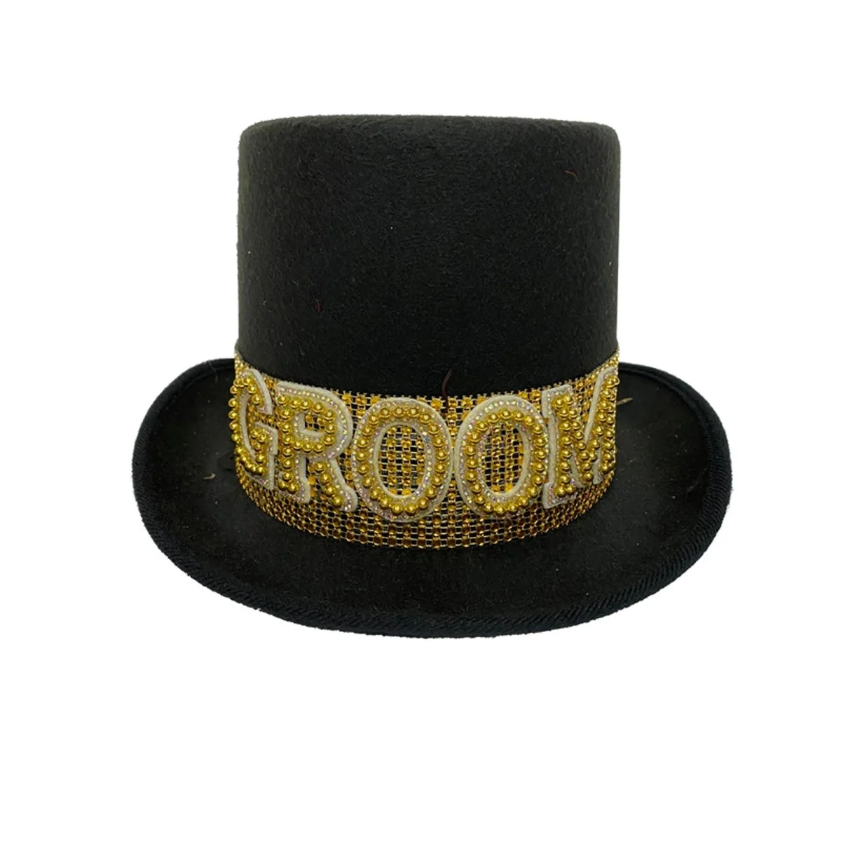 Groom Black Top Hat, 1 Count