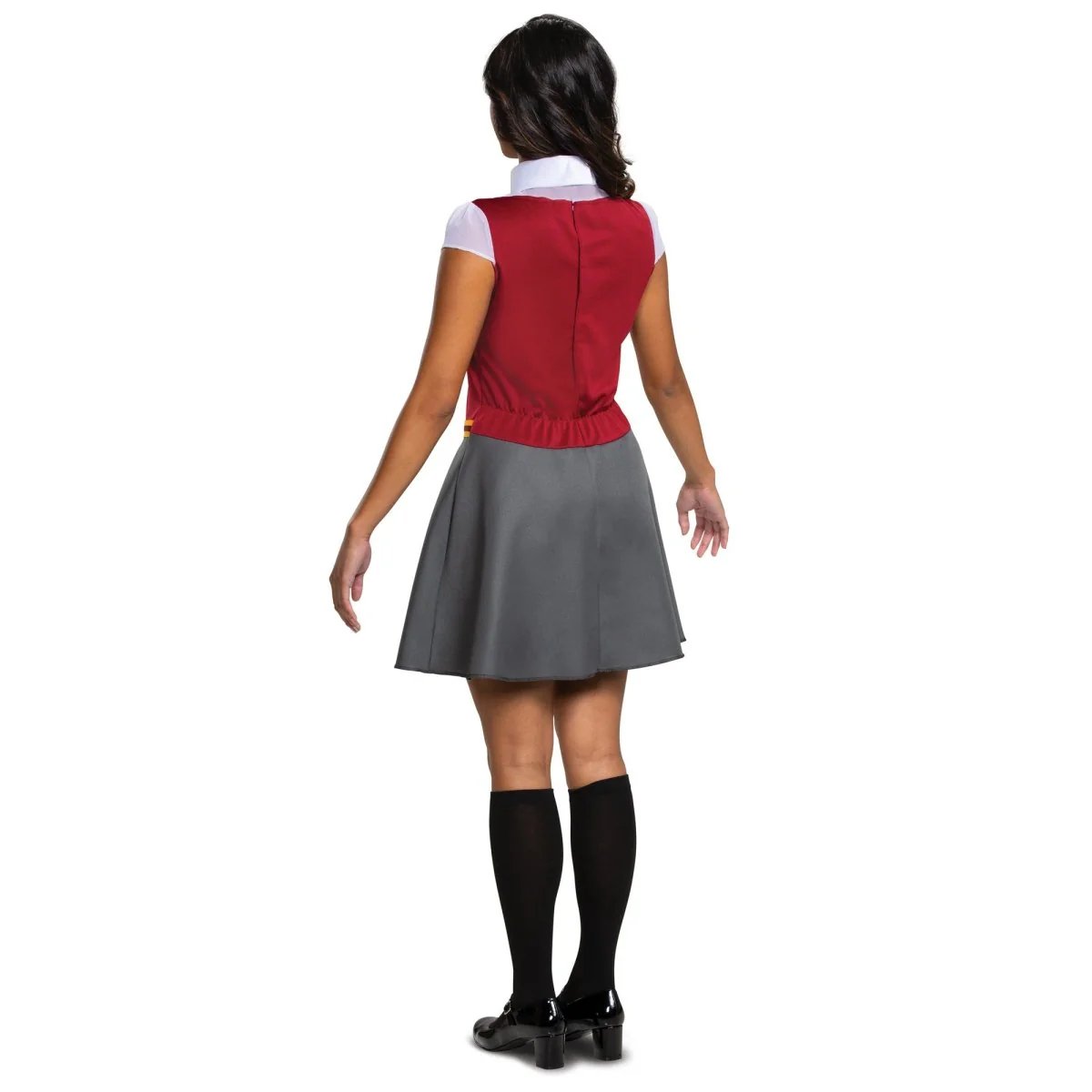 Harry Potter Gryffindor Dress Plus Size Costume for Adults, Red & Grey Dress and Collar with Neck Tie - Image 3