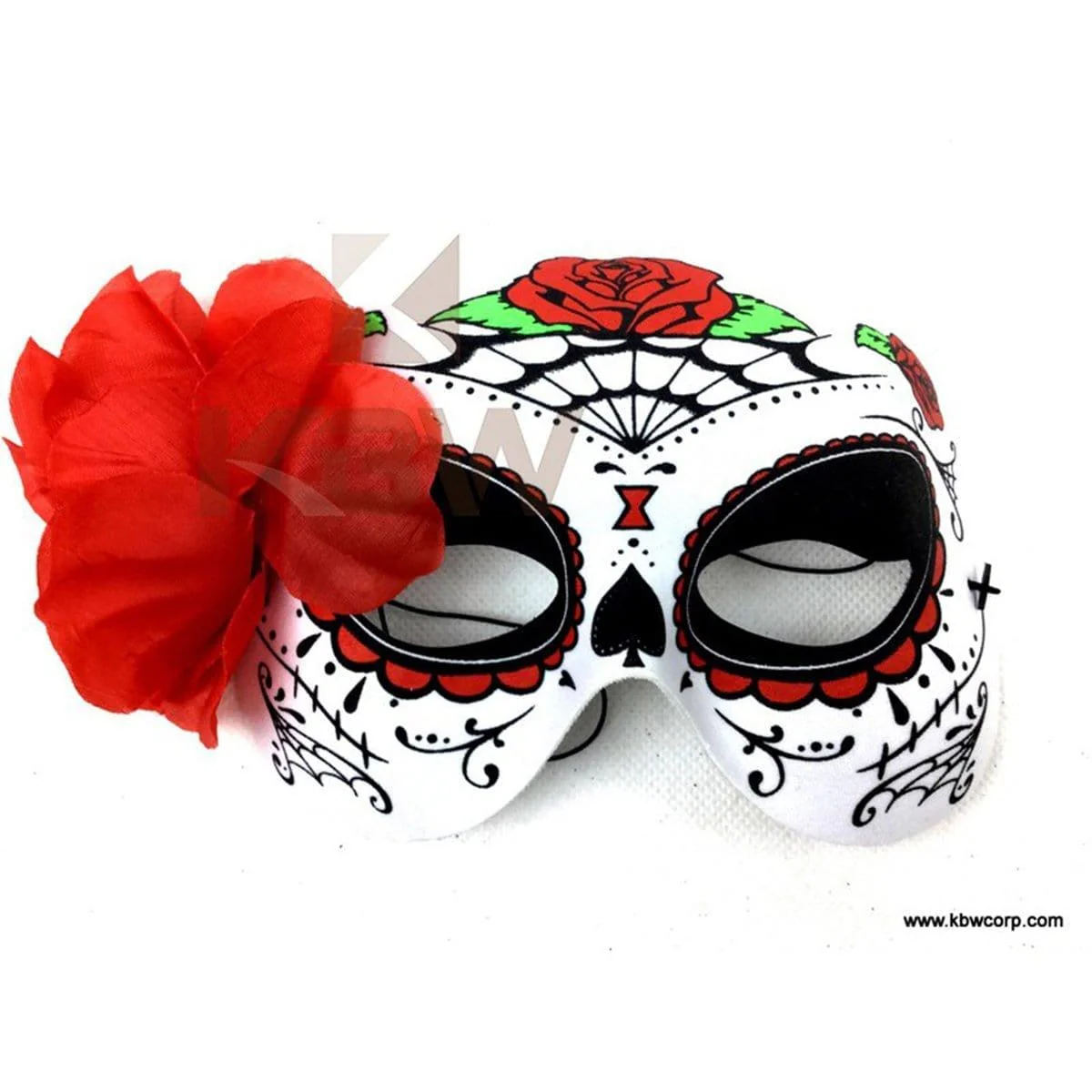 Day of the dead mask with flower