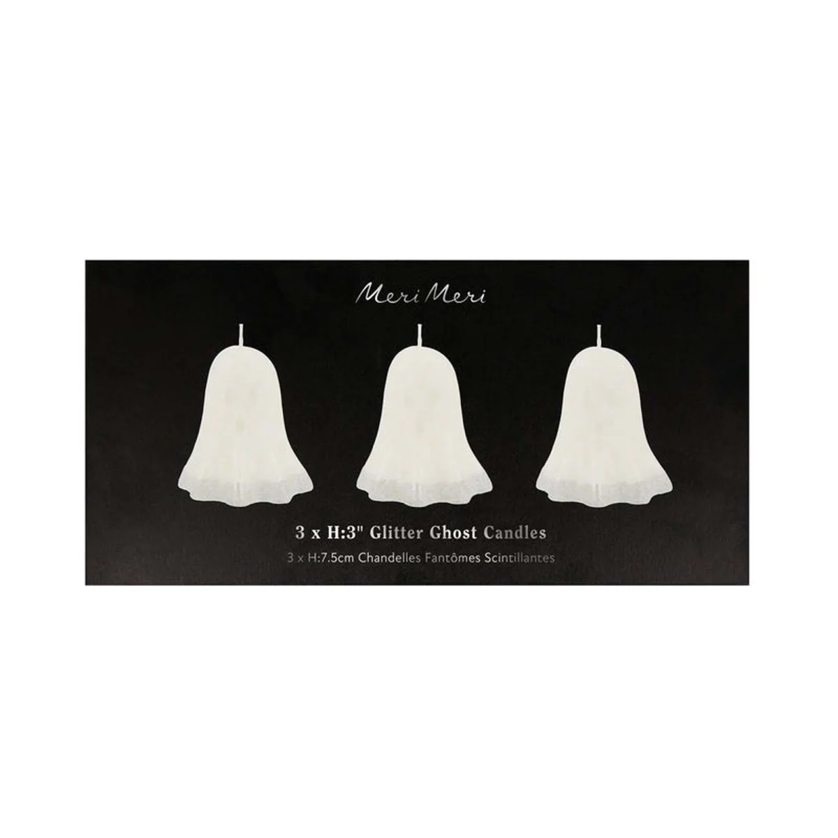Halloween Glitter Dipped Ghost Candles, 3 Inches, 3 Count - Image 2