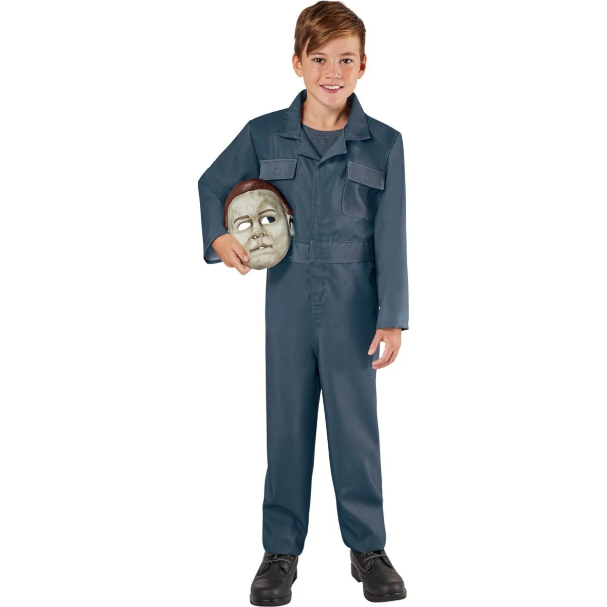 Halloween Michael Myers Costume for Kids, Blue Jumpsuit - Image 2