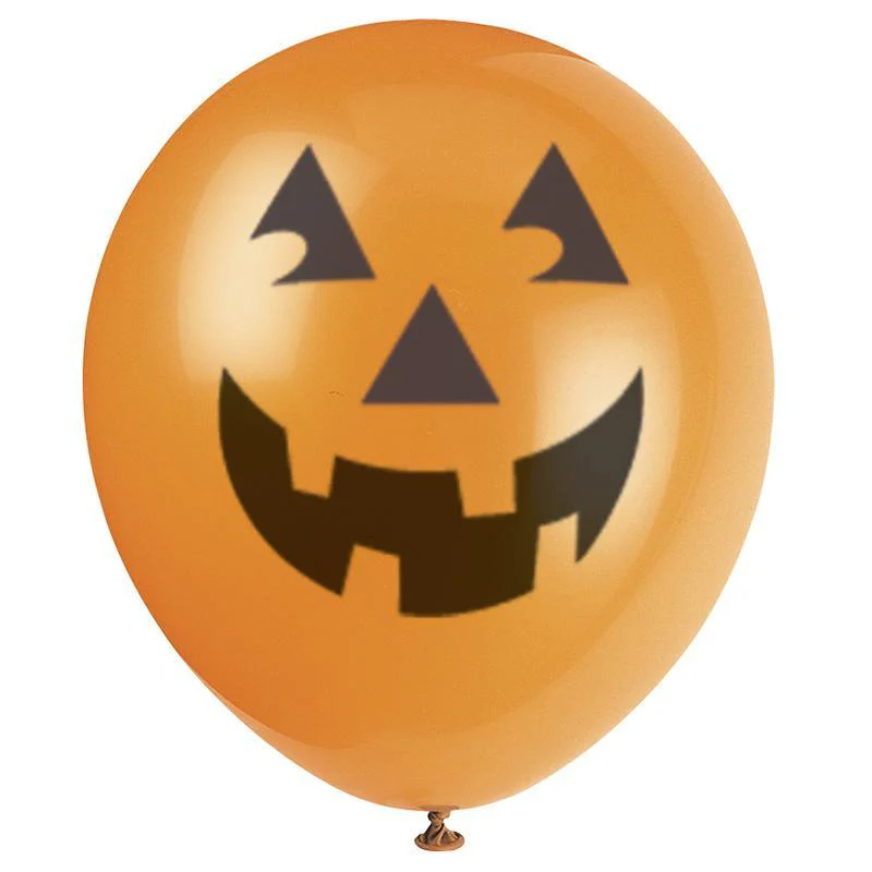 Halloween pumpkin latex balloons 12 inches, 6 per package