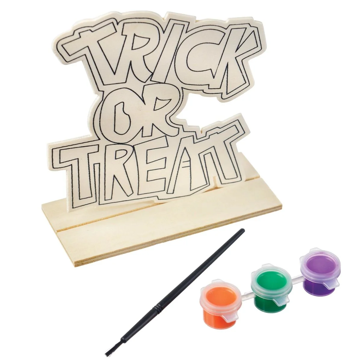 Halloween Trick or Treat MDF Painting Activity Set, 5 x 5 Inches, 1 Count