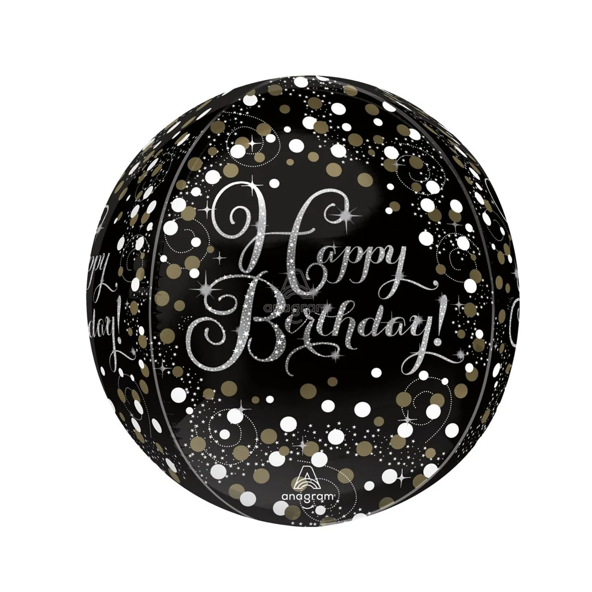 "Happy Birthday!" Sparkling Birthday Orbz Balloon, 15 Inches, 1 Count