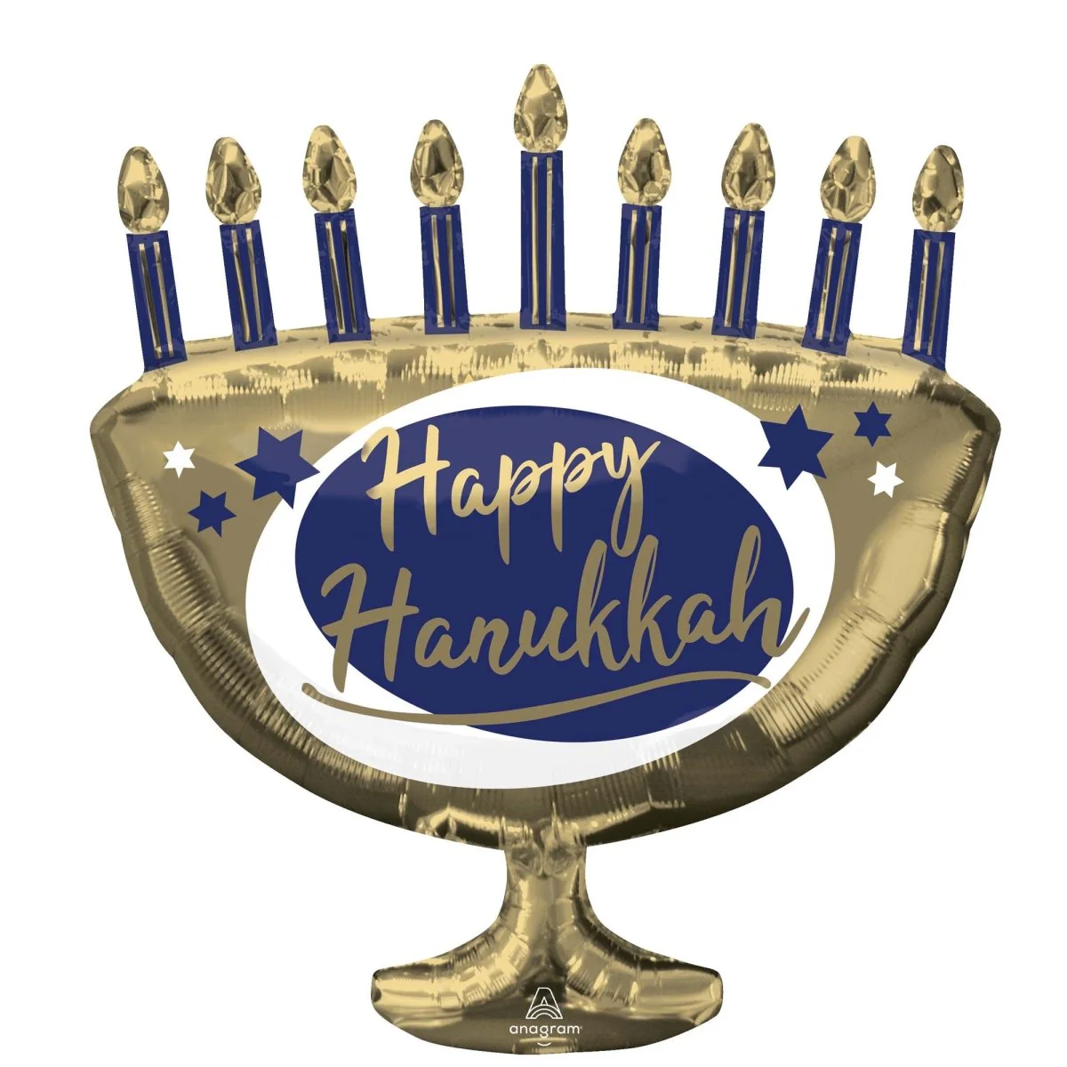 Happy Hanukkah Elegant Menorah Supershape Balloon, 29 Inches, 1 Count
