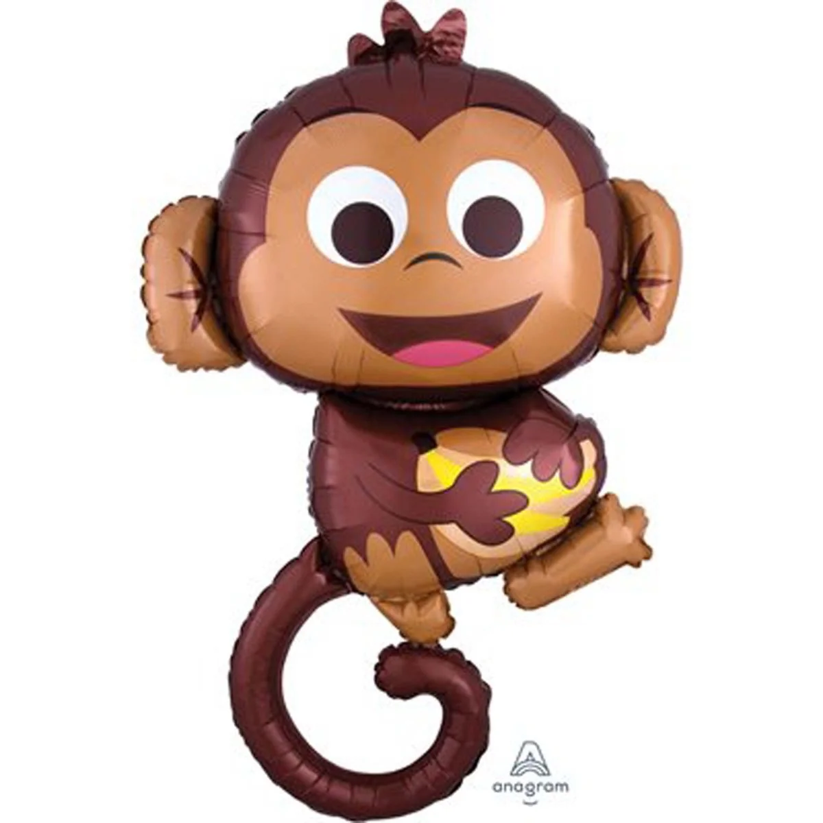 Happy Monkey Supershape Foil Balloon, 25 Inches, 1 Count