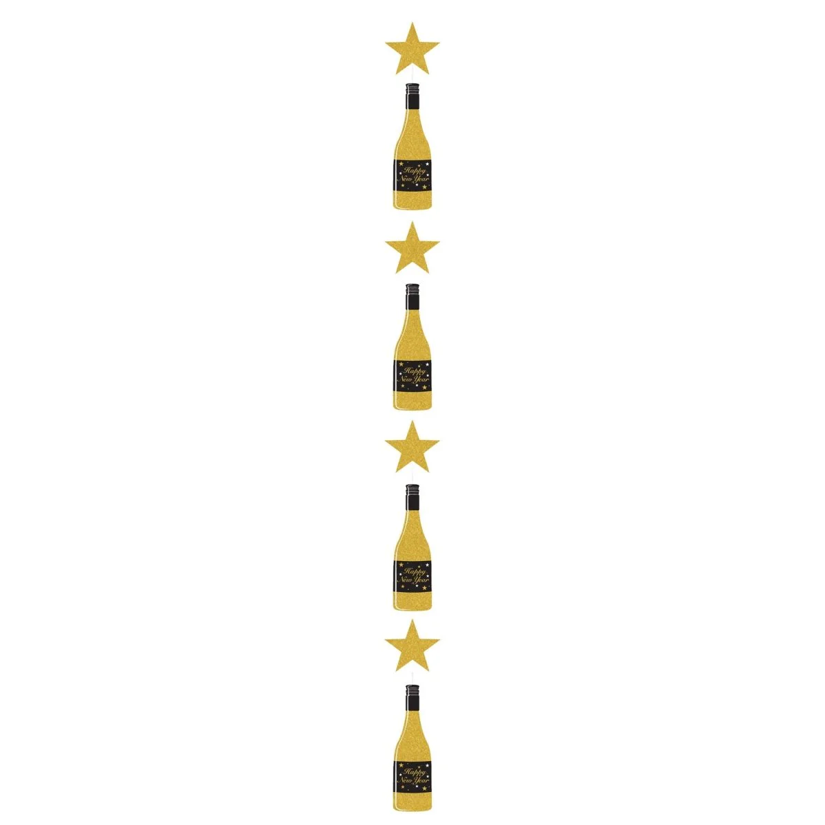 Happy New Year Champagne Bottle Hanging Decoration, 8.5 Inches, 1 Count