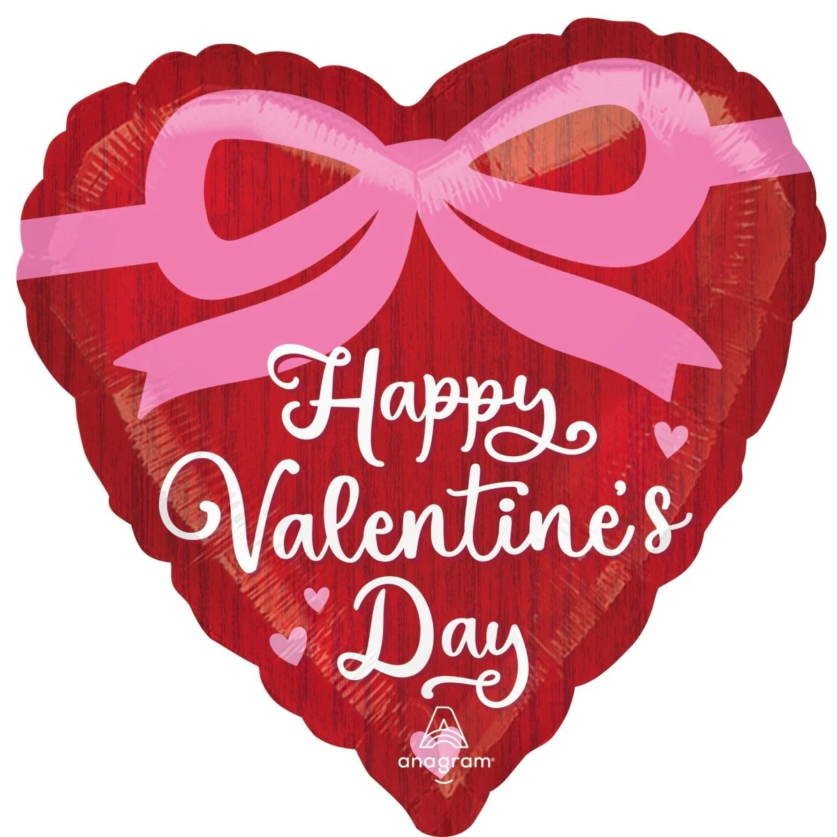 Happy Valentine's Day Coquette Bow Heart Shaped Foil Balloon, 18 Inches, 1 Count