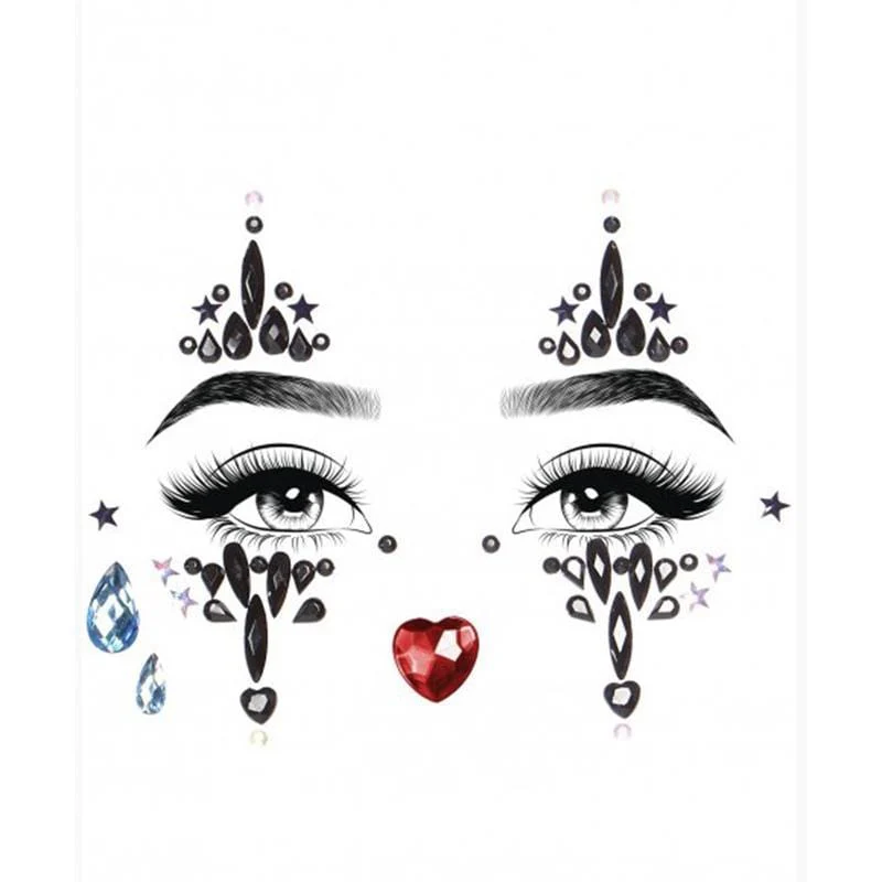 Harlequin adhesive face jewels