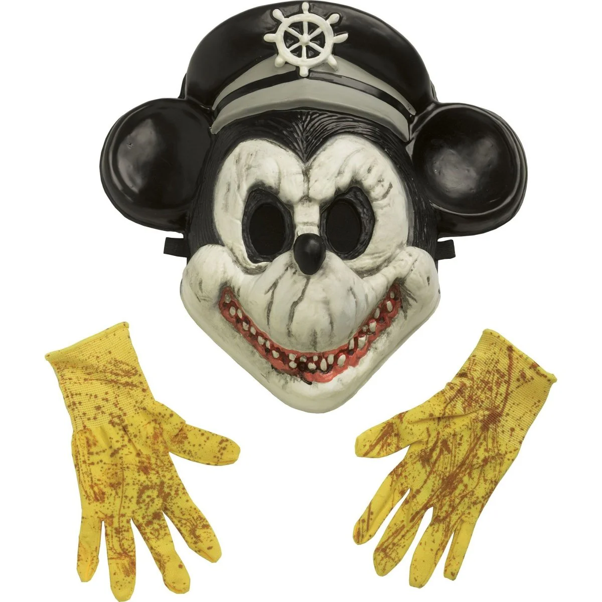 Haunted Steamboat Willie Costume for Adults, Poncho, Gloves and Mask