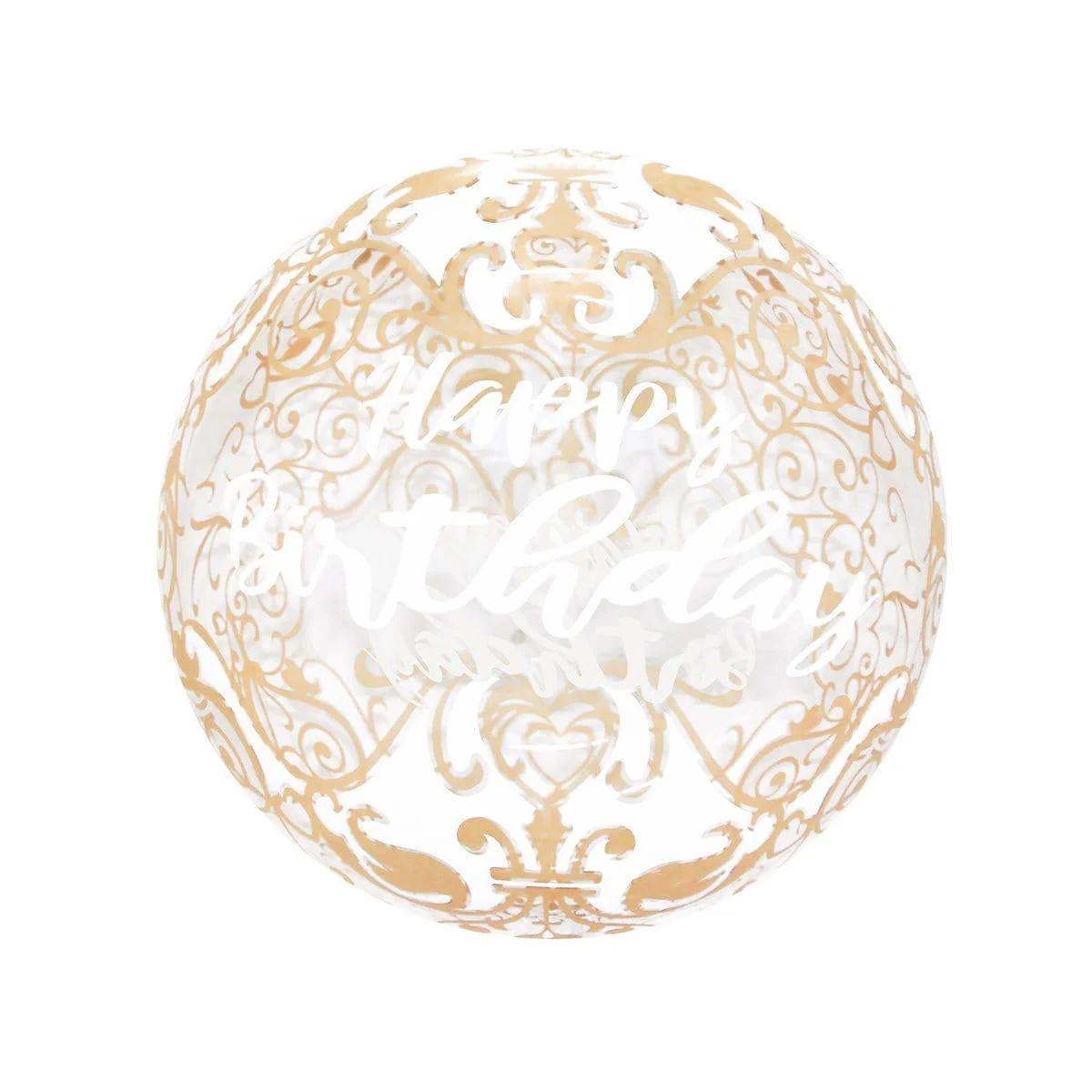 HD Bubble Balloon, HBD Floral Pattern, 20 Inches