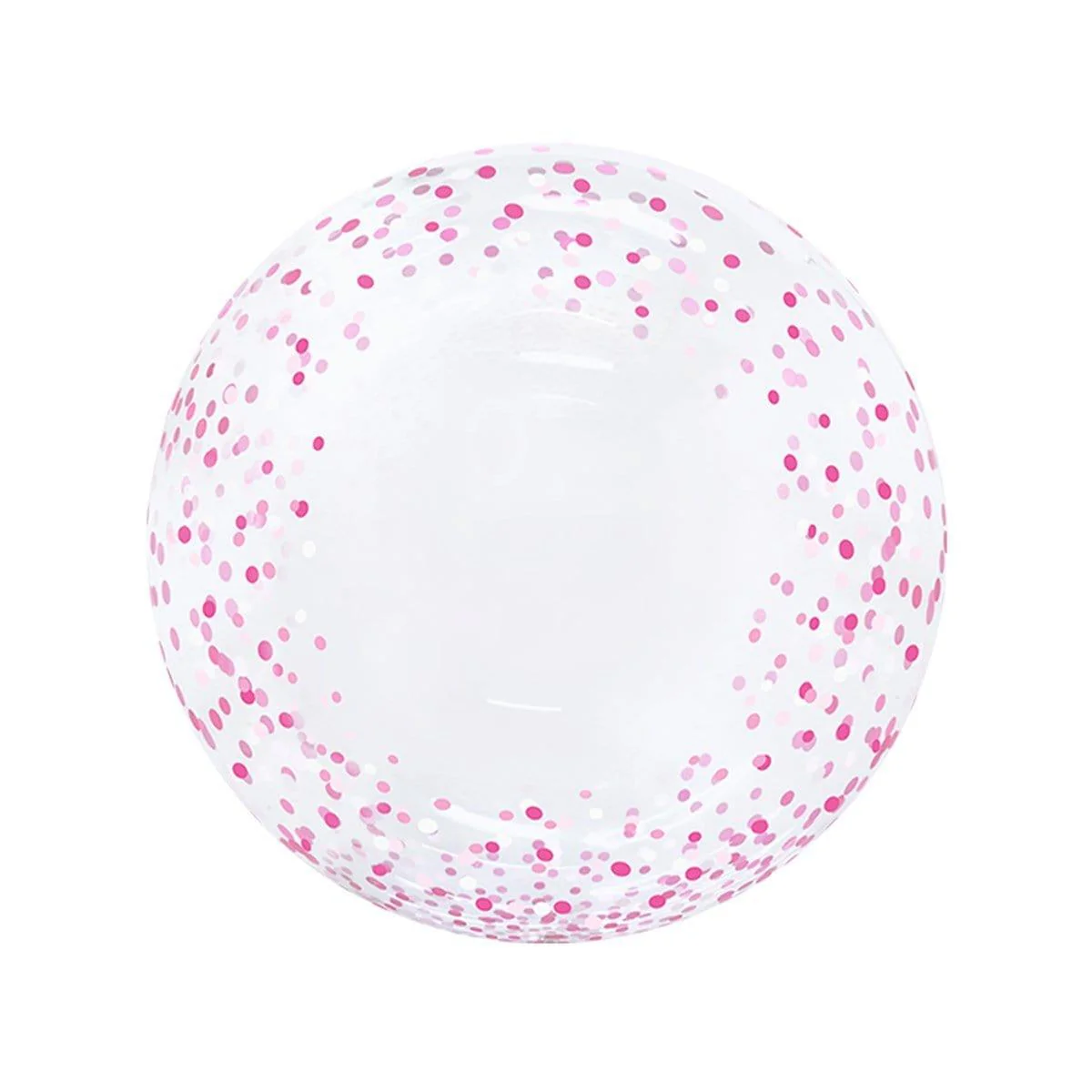 HD Bubble Balloon, Pink Confetti, 20 Inches