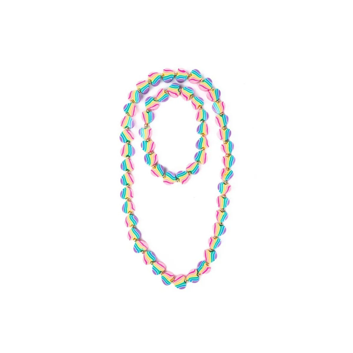 Heart of Many Colours Necklace and Bracelet Set, 2 Count
