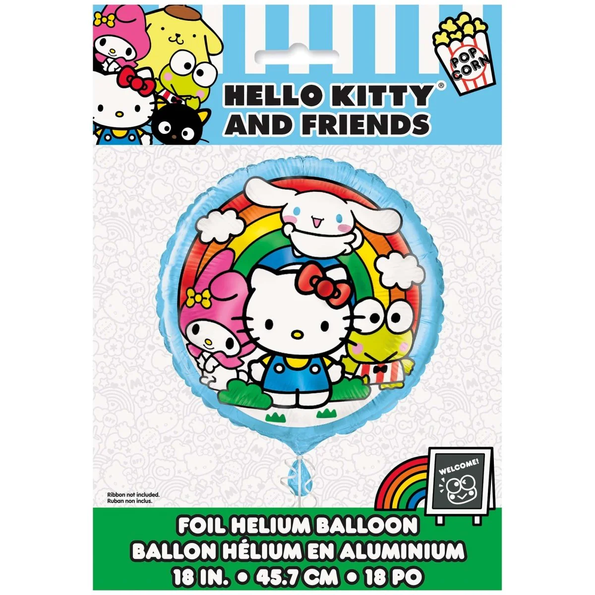 Hello Kitty and Friends Birthday Round Foil Balloon, 18 Inches, 1 Count - Image 2