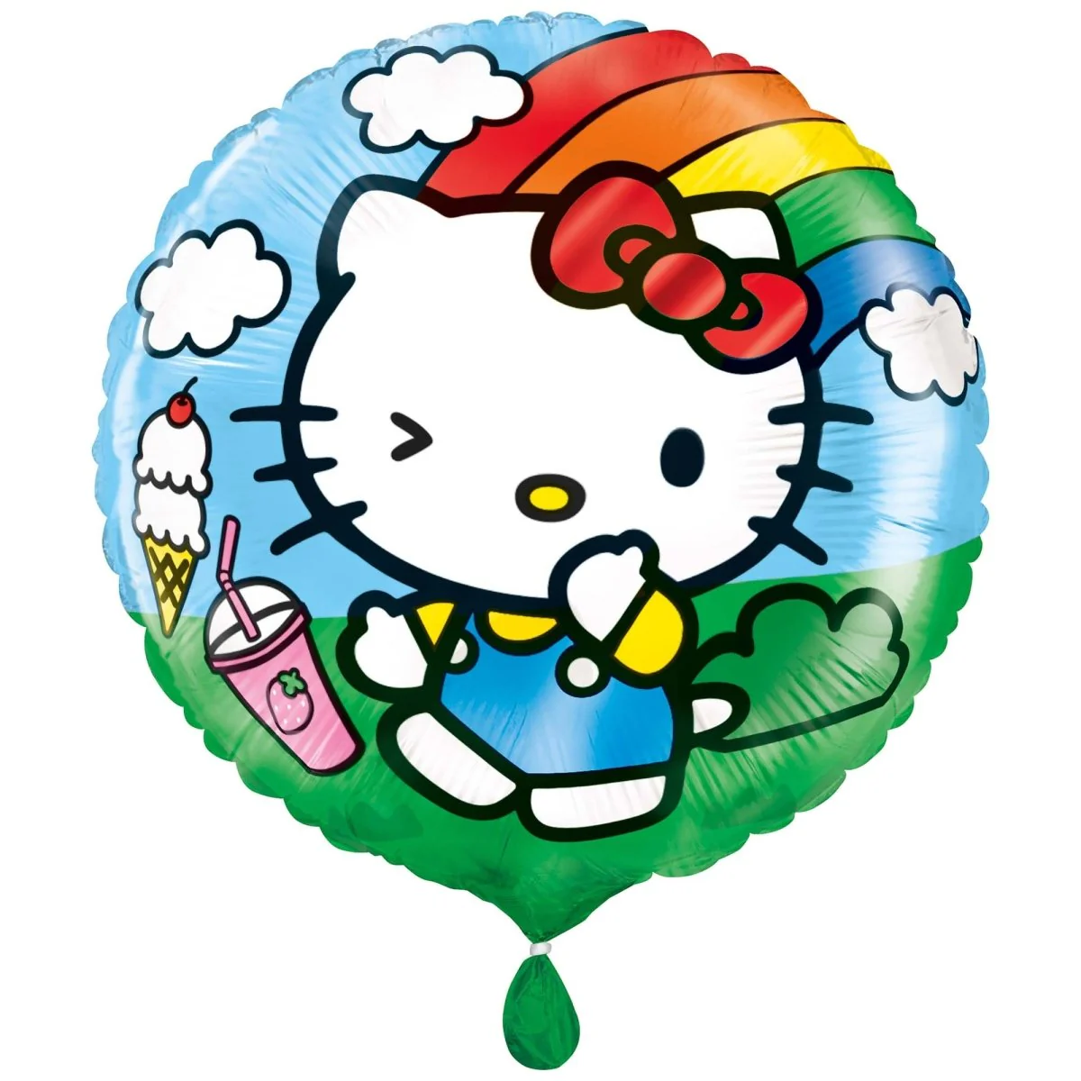 Hello Kitty Birthday Round Foil Balloon, 18 Inches, 1 Count