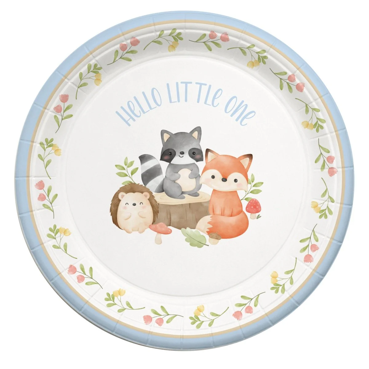 Hello Little One Large Round Lunch Paper Plates, 9 Inches, 8 Count