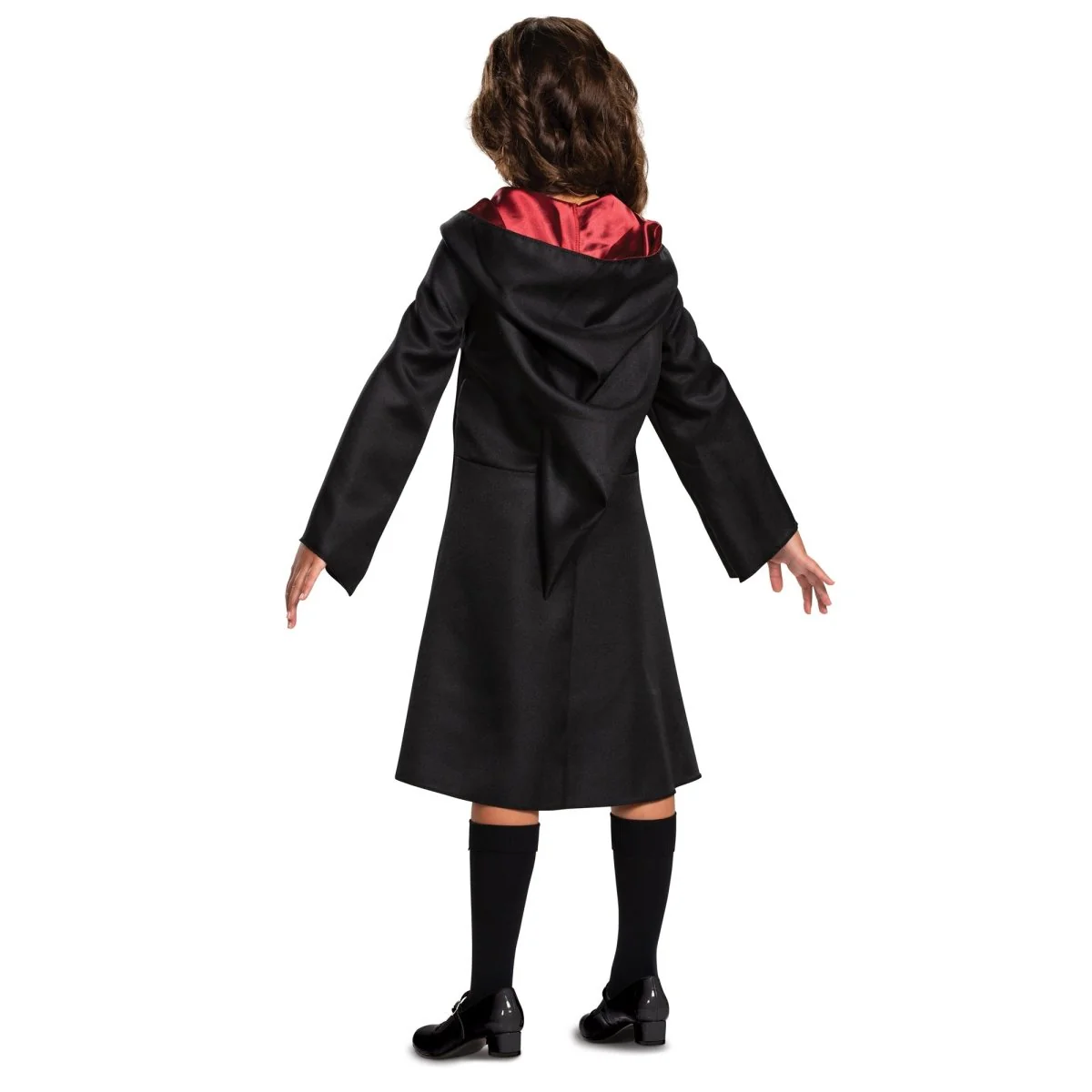 Harry Potter Hermione Granger Robe Costume for Kids, Black and Red Satin Robe - Image 2