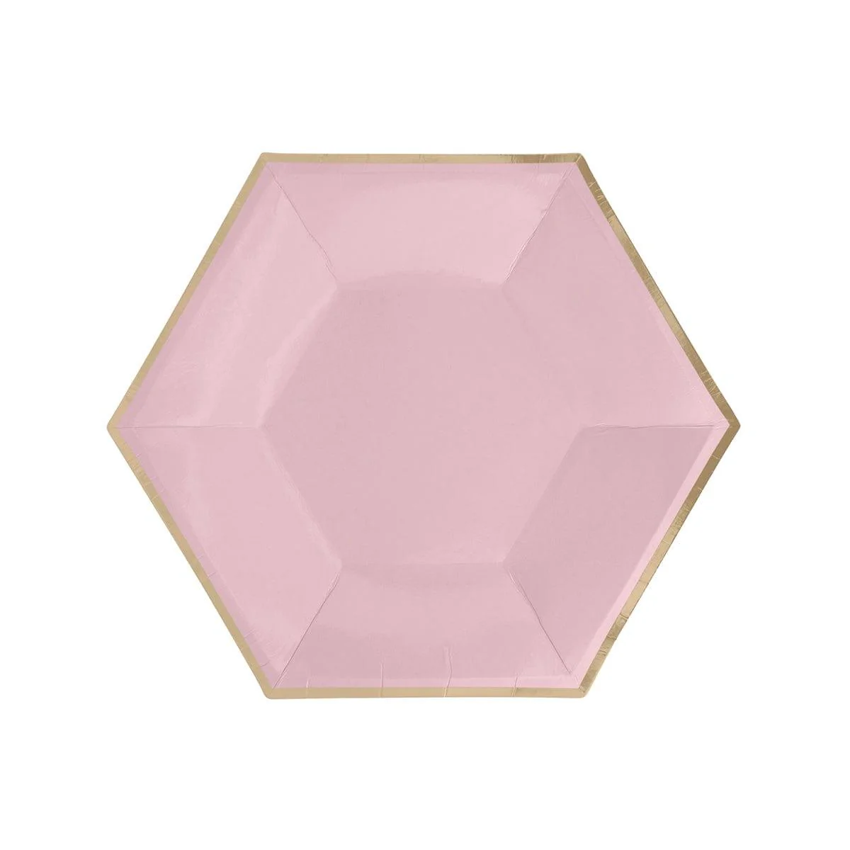 Hexagon Light Pink Plates, 7 Inches, 8 Count