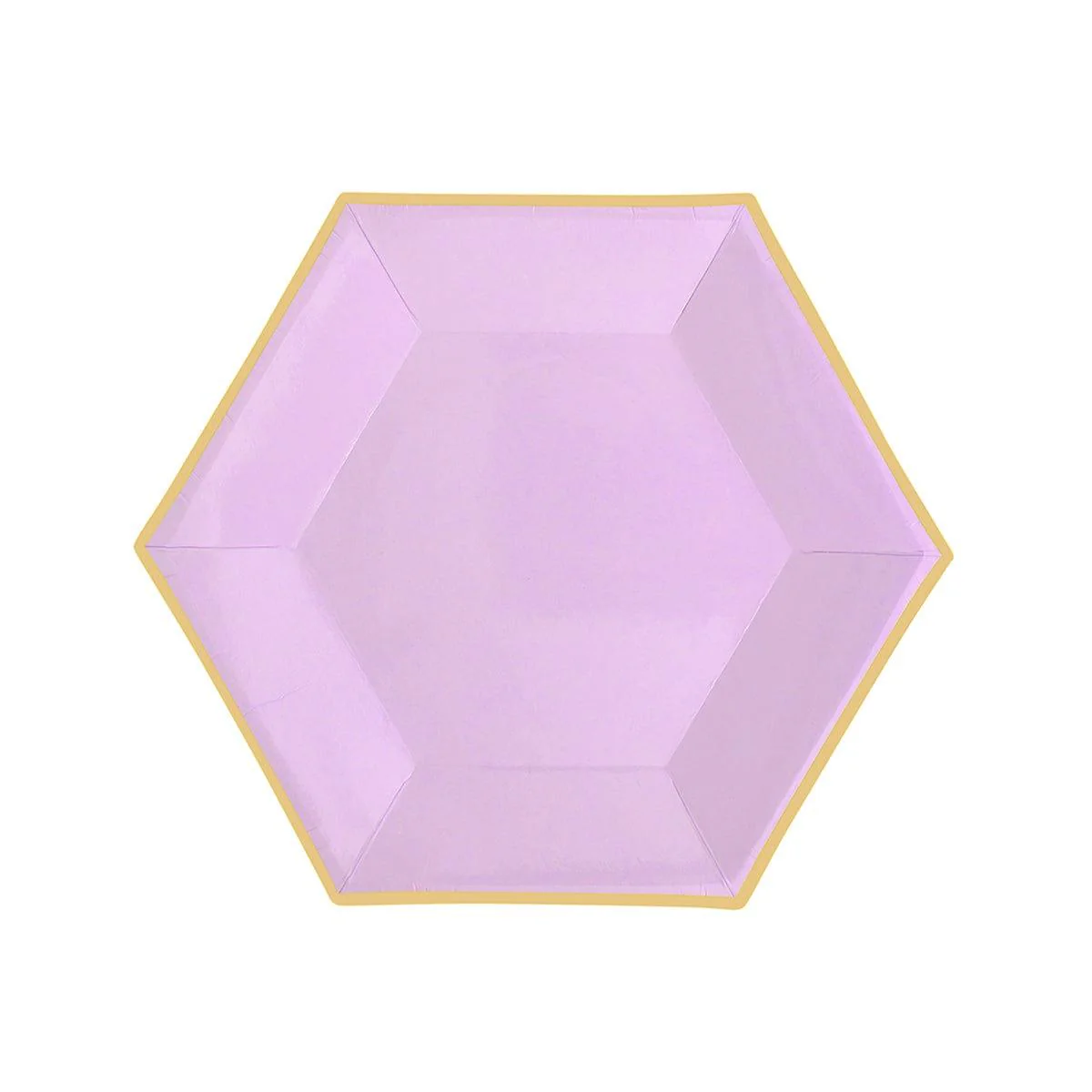 Hexagon lavender Plates, 7 Inches, 8 Count