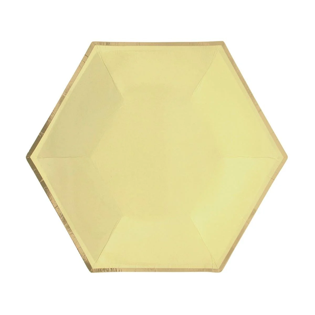 Hexagon Yellow Plates, 9 Inches, 8 Count