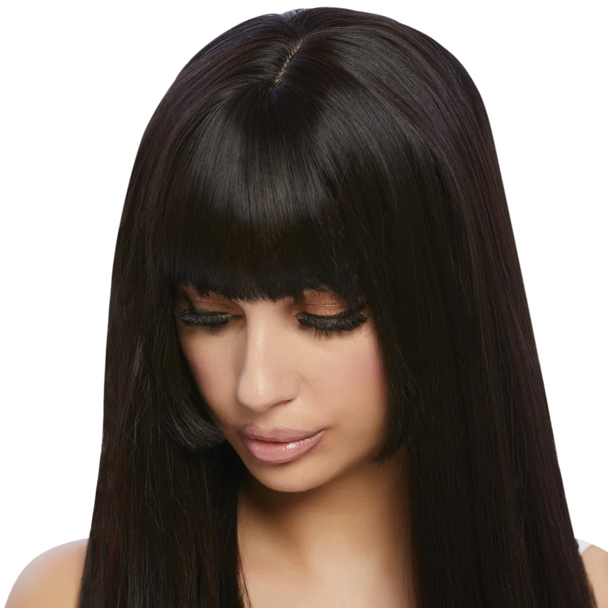 Hitoha Black Long Wig for Adults - Image 2