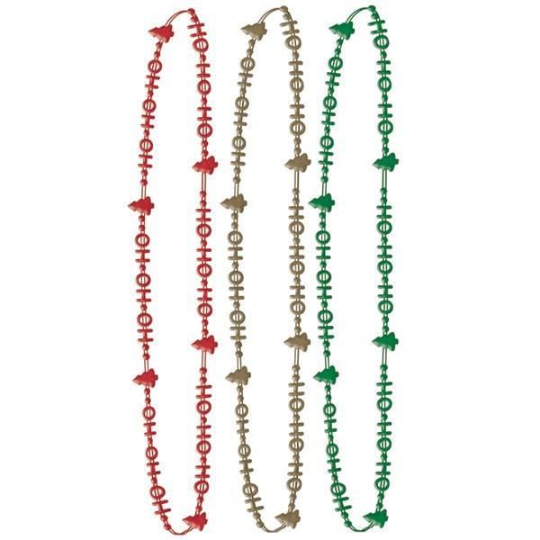 Christmas Necklace - Plastic Beads - Ho Ho Ho - 6/Pk