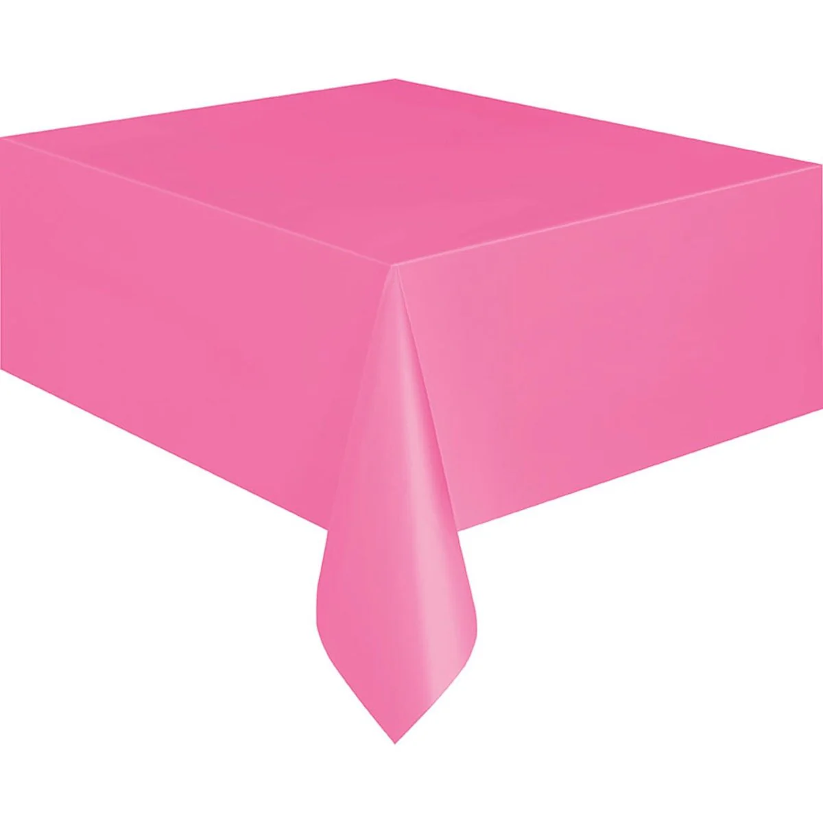 Hot Pink Rectangular Plastic Table Cover, 54 x 108 Inches, 1 Count