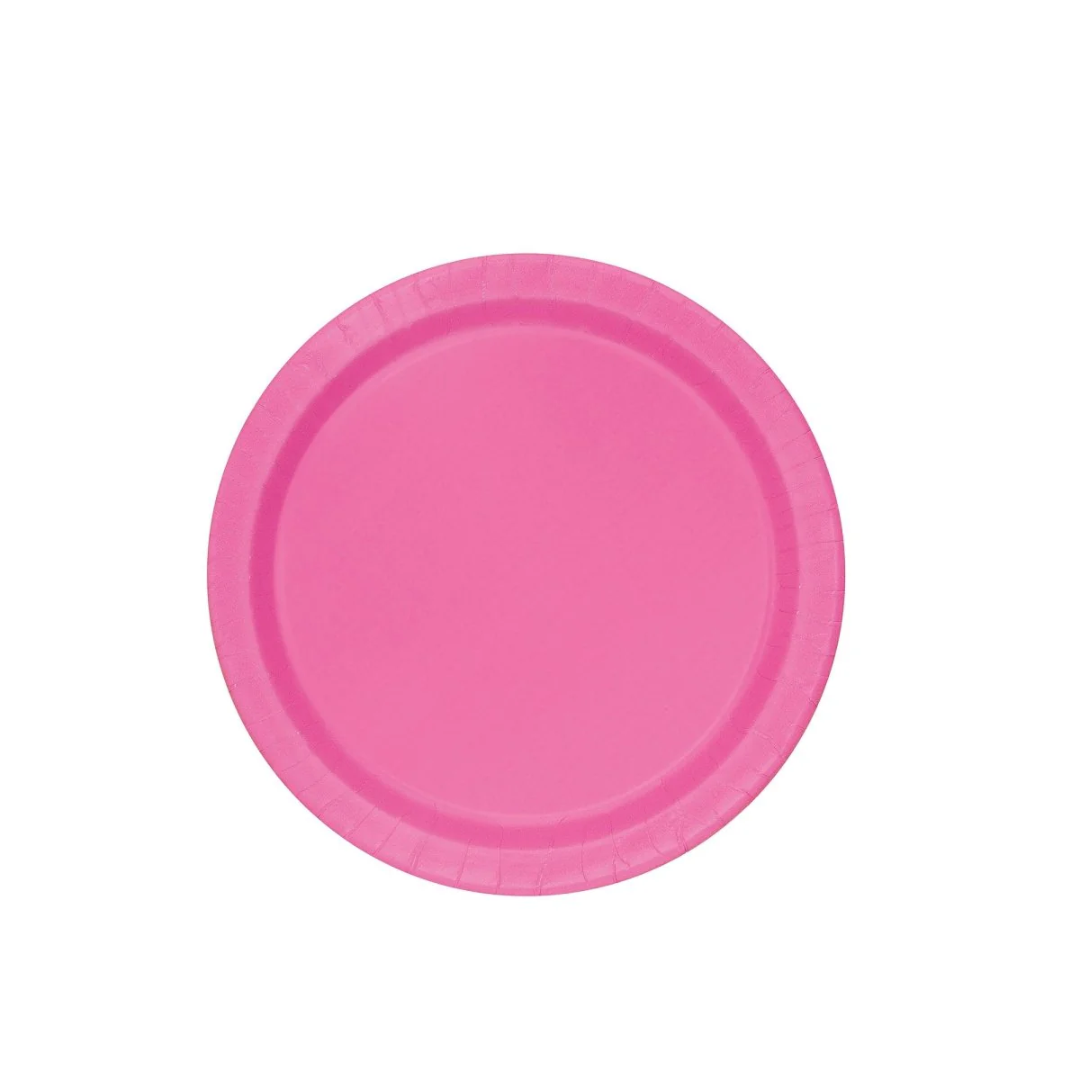 Hot Pink Small Round Dessert Plastic Plates, 7 Inches, 20 Count