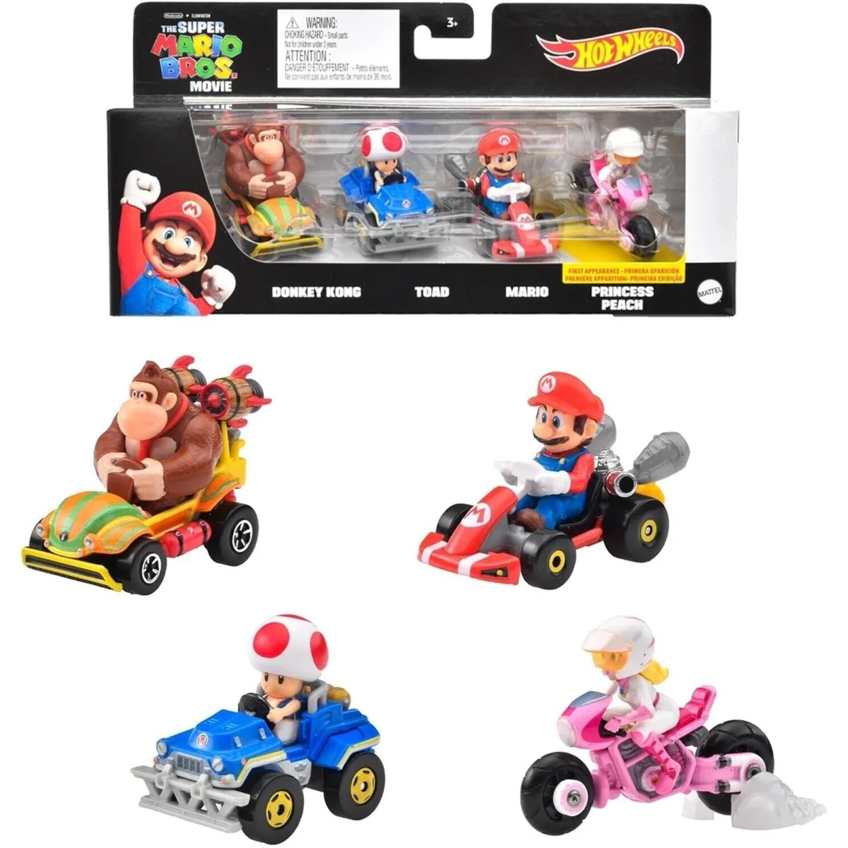 Hot Wheels Mario Kart Vehicles, Assortment, 4 Count - Image 2