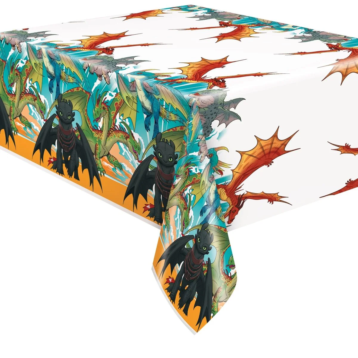 How to Train your Dragon Birthday Rectangular Plastic Table Cover, 54 x 84 Inches, 1 Count