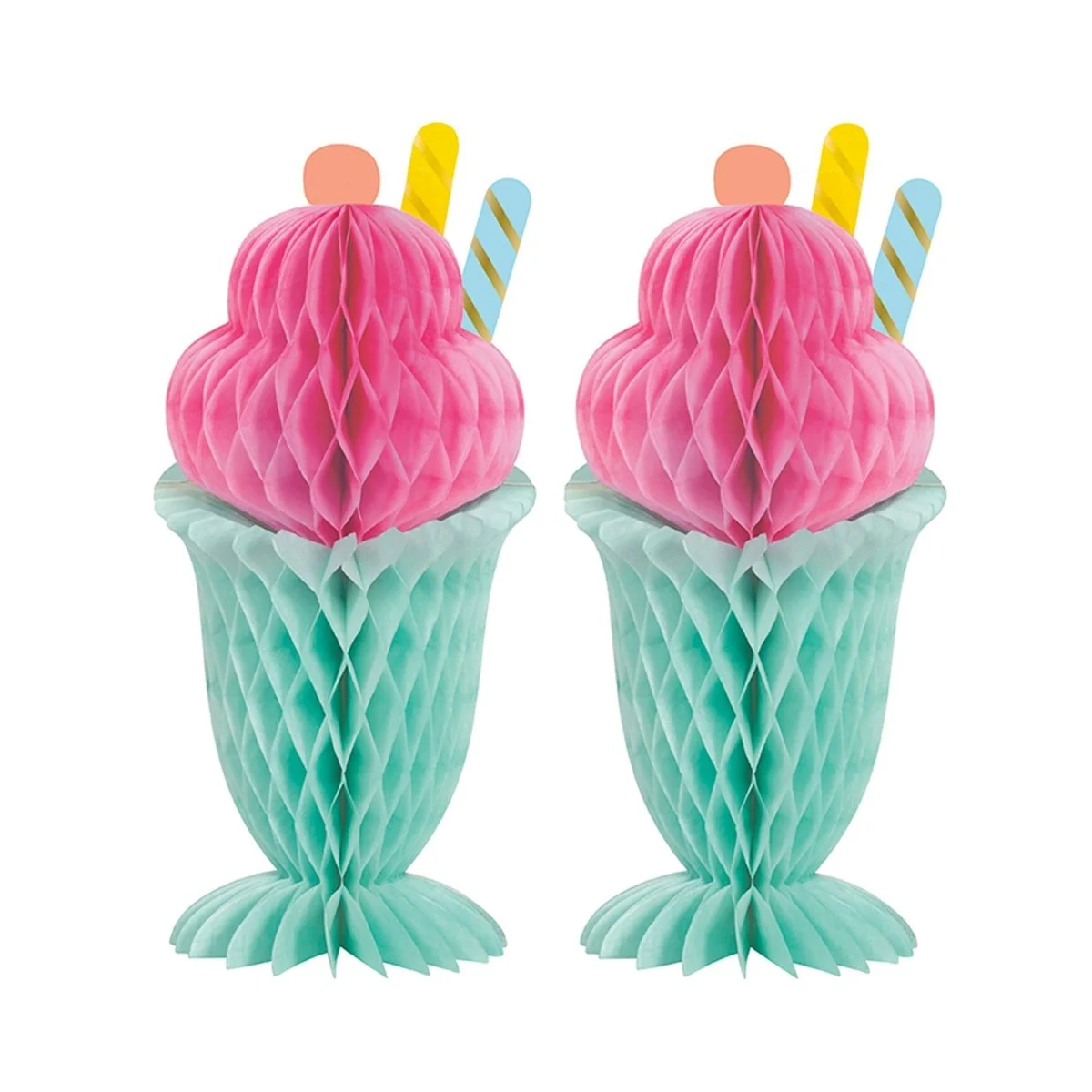 Ice Cream Honeycomb Centerpiece, 11 Inches, 2 Count - Image 2