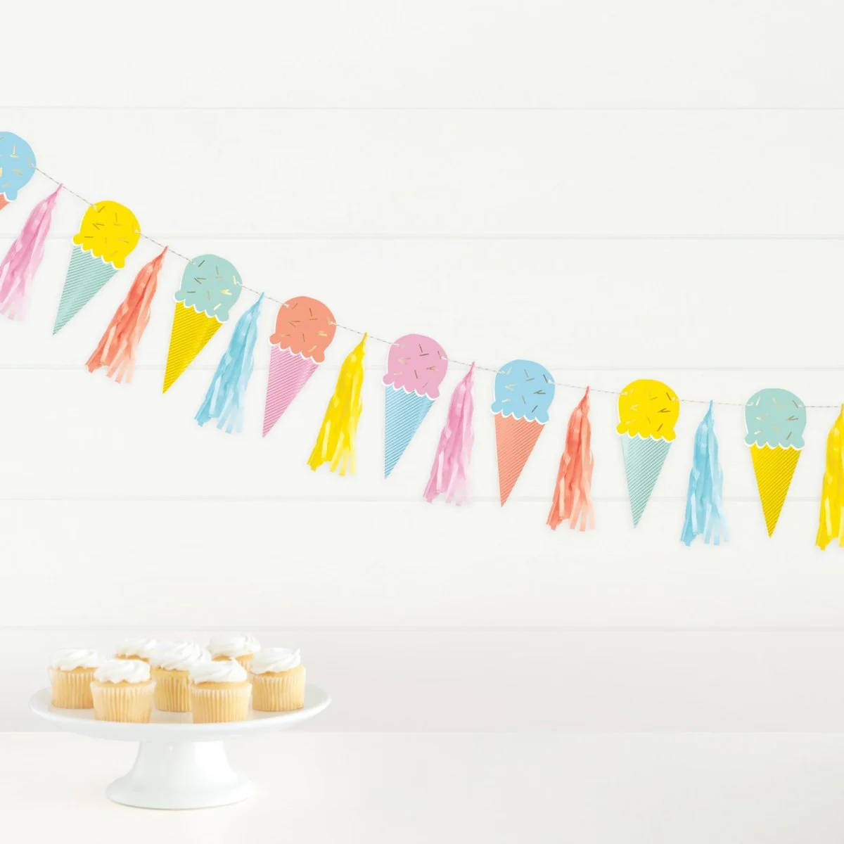 Ice Cream Party Garland with Tassels, 72 Inches, 1 Count - Image 2