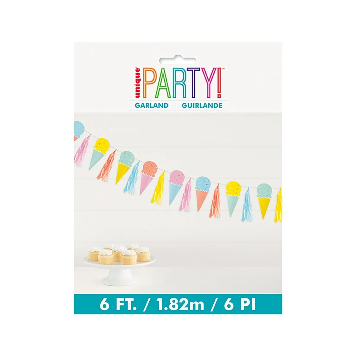 Ice Cream Party Garland with Tassels, 72 Inches, 1 Count - Image 3