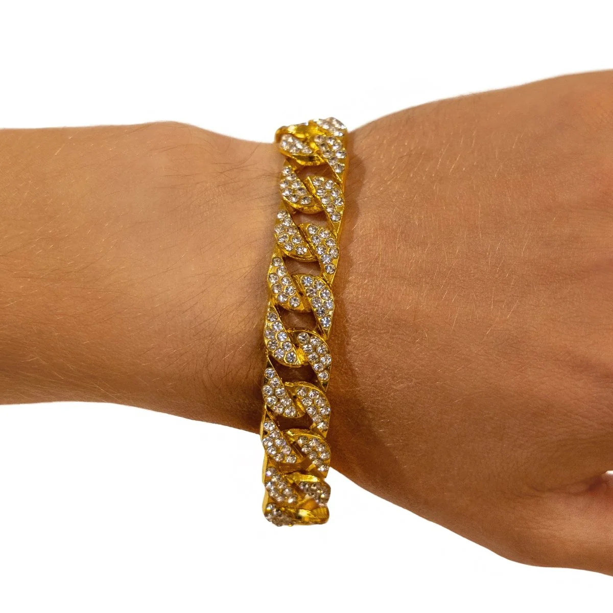Iced Out Gold Bracelet, 8 Inches, 1 Count - Image 2