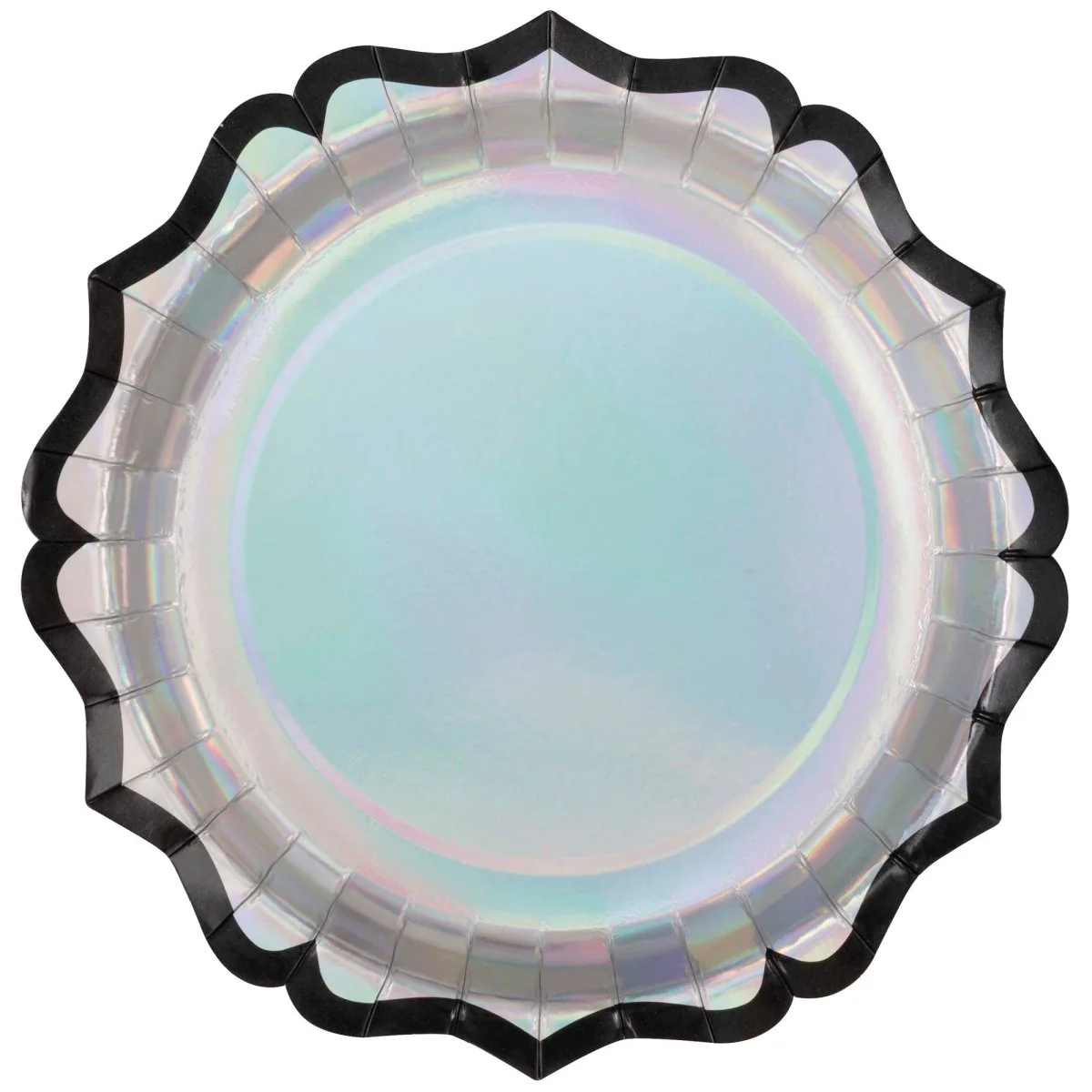 Iridescent Hauntings Small Scalloped Dessert Paper Plates, 7 Inches, 8 Count