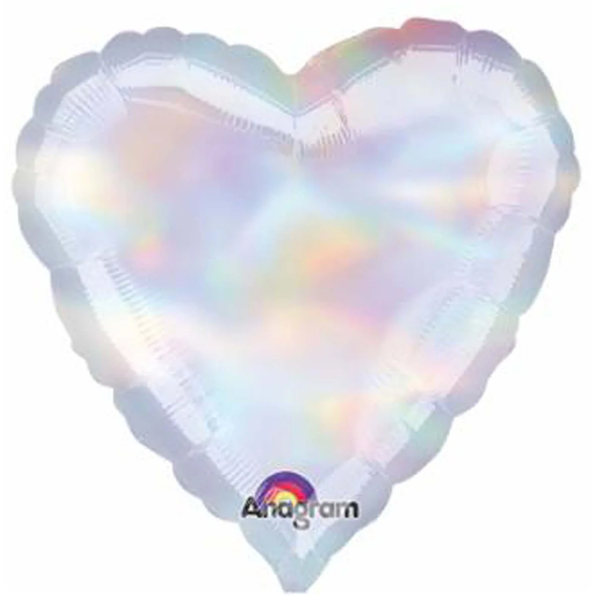Iridescent Heart Foil Balloon, 18 Inches, 1 Count