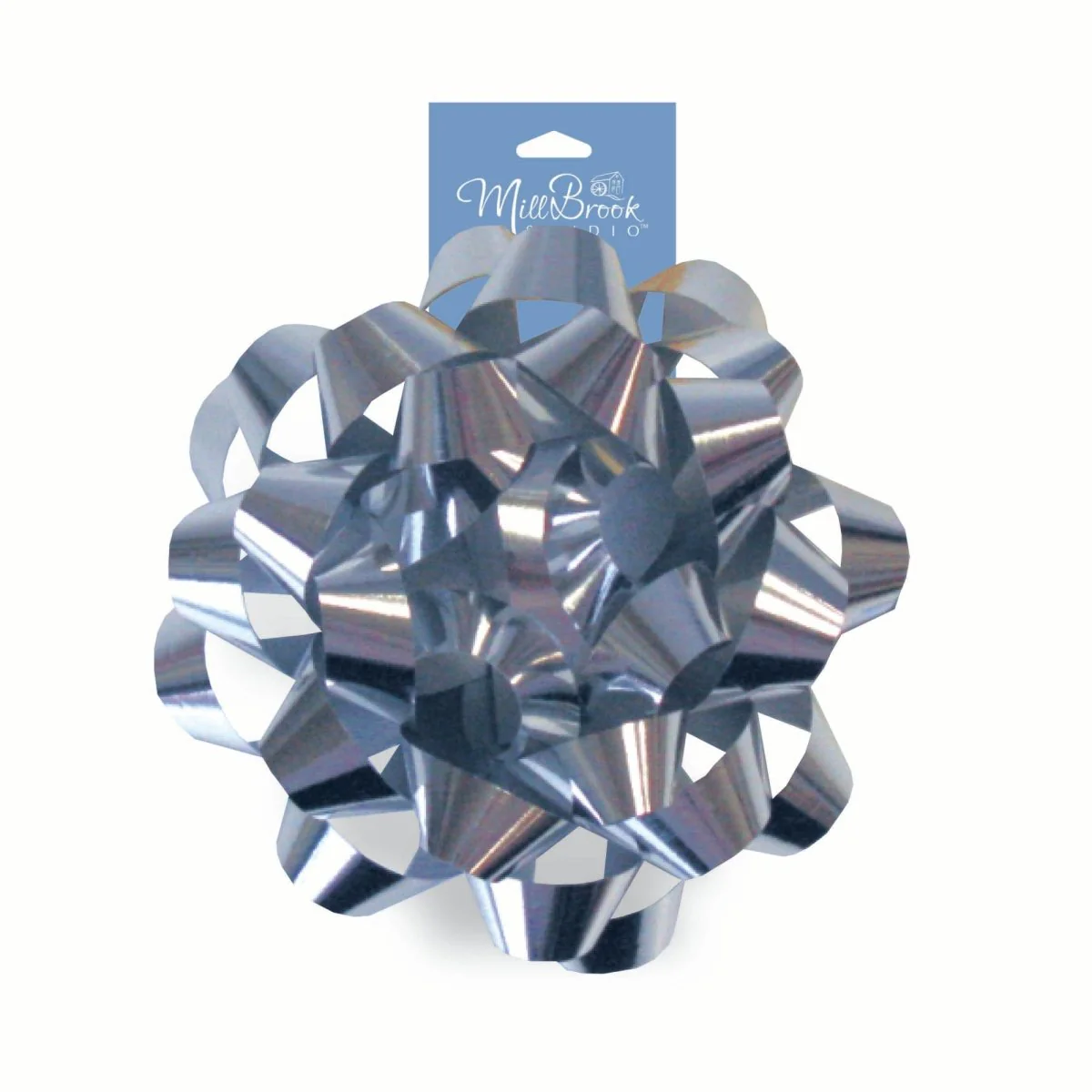 Iridescent Silver Gift Confetti Bow, 6 Inches, 1 Count