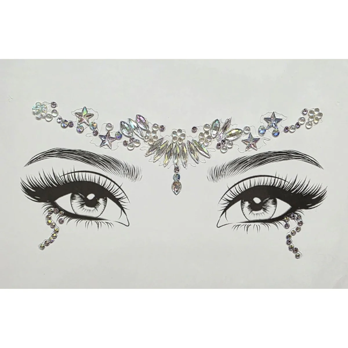 Iridescent Fairy Face Art Crystal Stickers, 1 Count