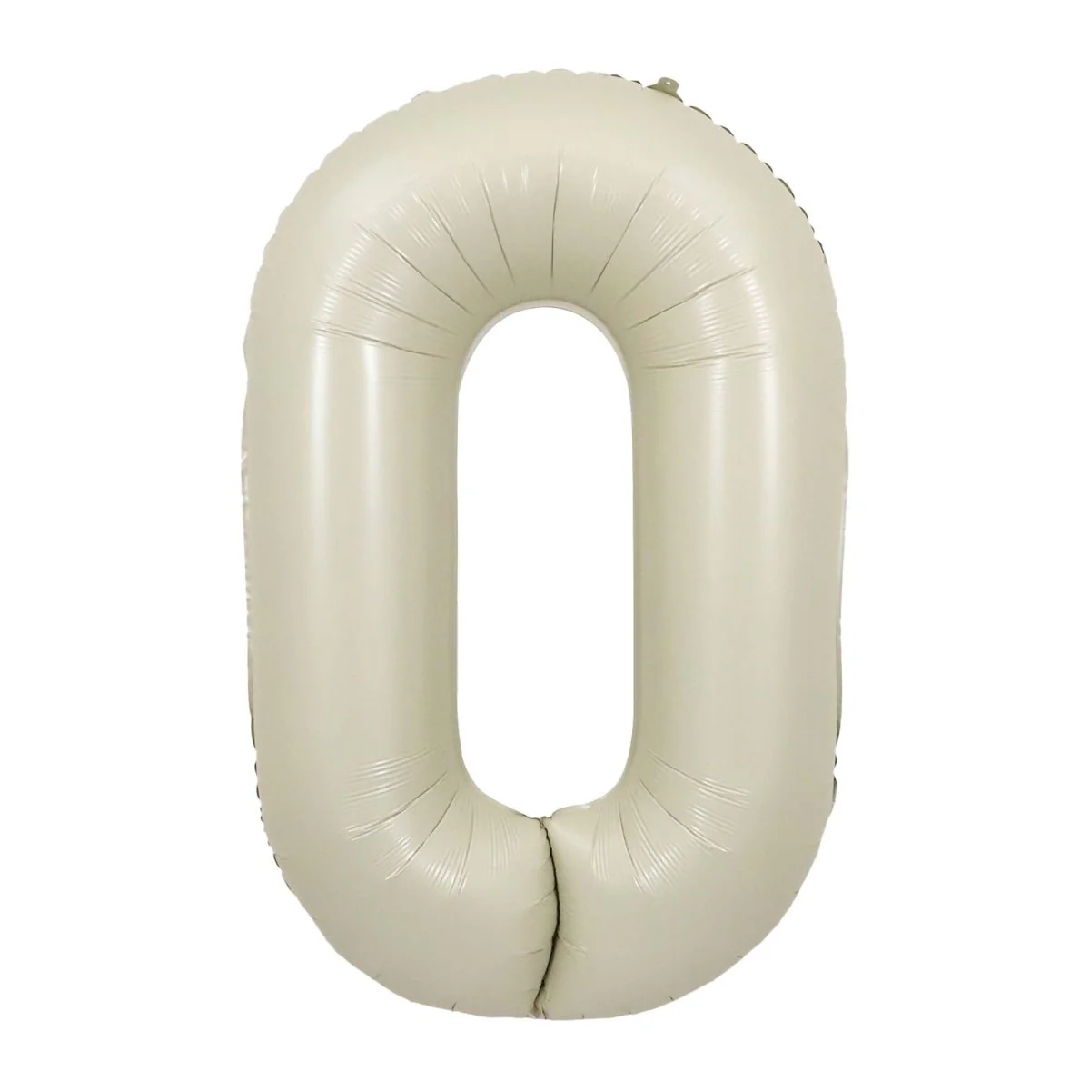 Ivory Number 0 Foil Balloon, Creamy White Matte Finish, 34 Inches