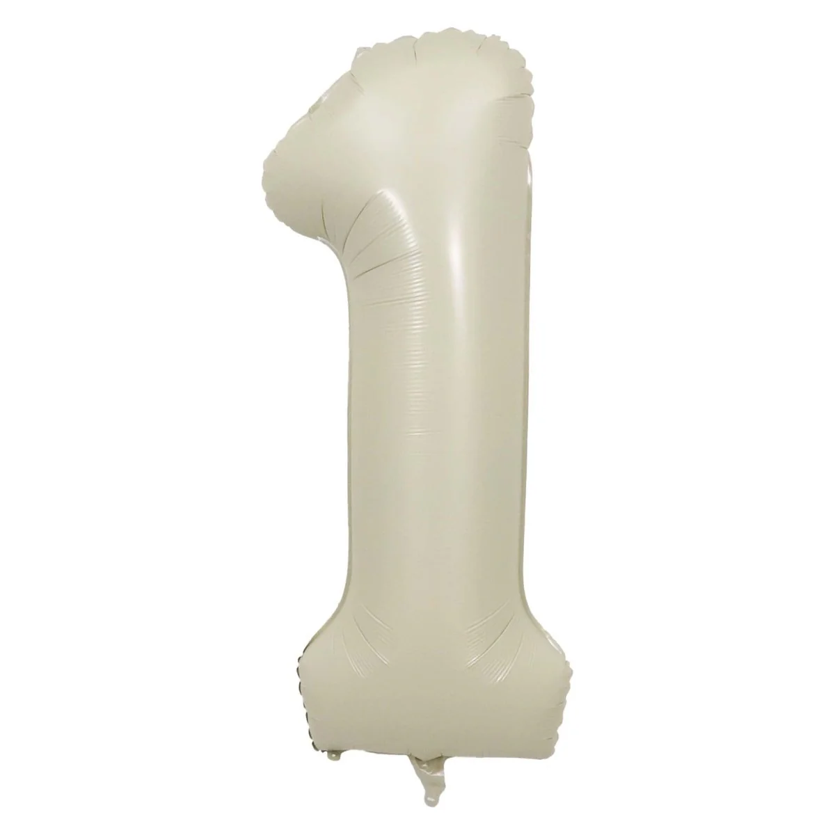 Ivory Number 1 Foil Balloon, Creamy White Matte Finish, 34 Inches