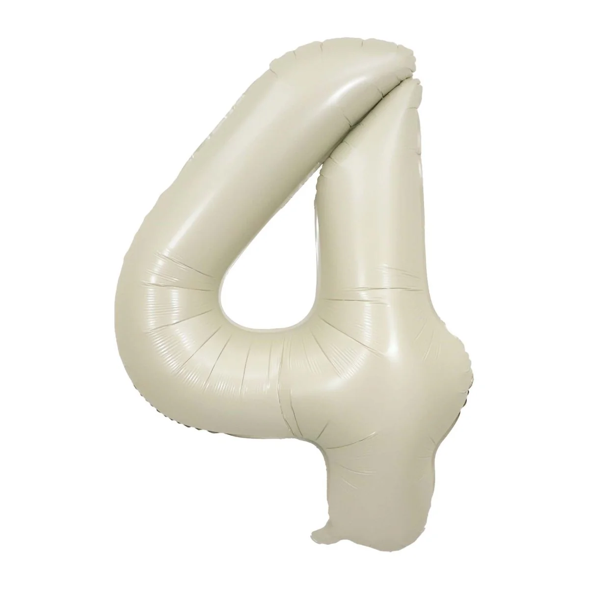 Ivory Number 4 Foil Balloon, Creamy White Matte Finish, 34 Inches